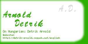 arnold detrik business card